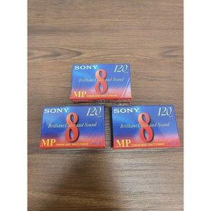 Lot of 3 Sony 8mm Video Camcorder Cassette 120 Minute MP Standard Tapes